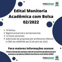 Prograd abre seleção para projetos de monitoria Universidade Estadual