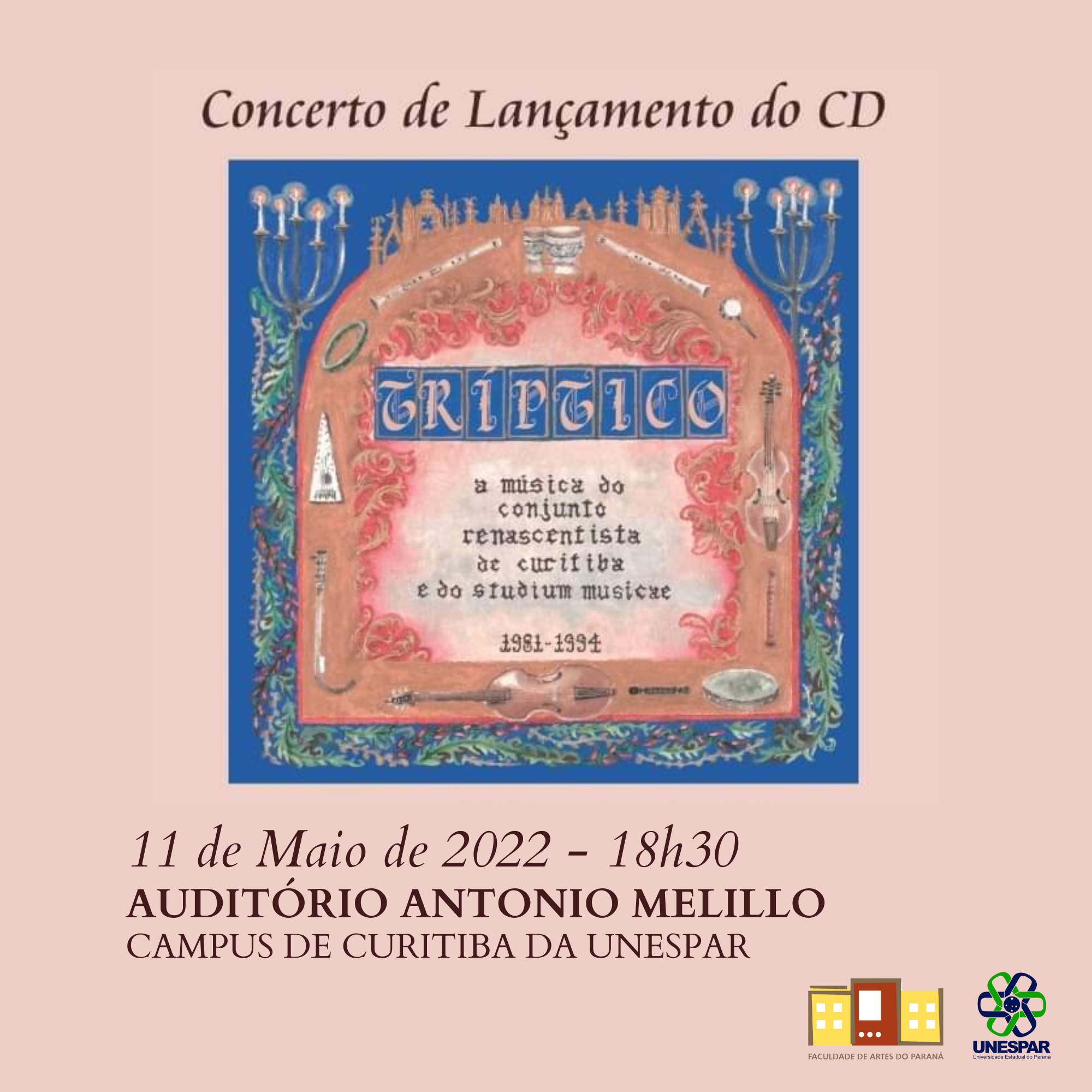 CONCERTO TRÍPTICO SERÁ APRESENTANDO NO AUDITÓRIO DA FAP, NO DIA 11 DE MAIO