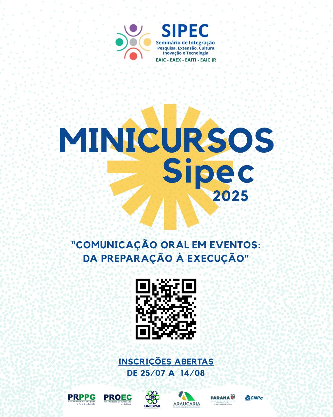 Inscrições abertas para minicurso do SIPEC 2025 sobre comunicação oral em eventos.jpg