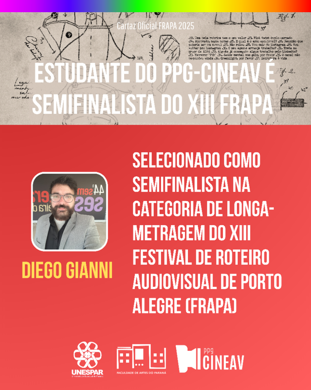 Mestrando do PPG-CINEAV da UNESPAR é selecionado como semifinalista no FRAPA 2025.png
