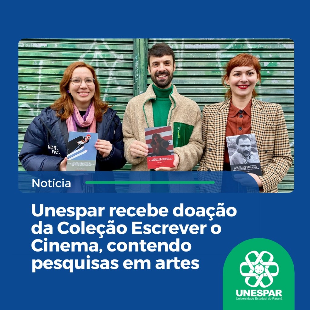 Unespar recebe doação da Coleção Escrever o Cinema, contendo. 3pesquisas em artes.jfif