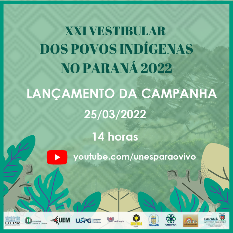 Unespar transmite lançamento do XXI Vestibular dos Povos Indígenas no Paraná